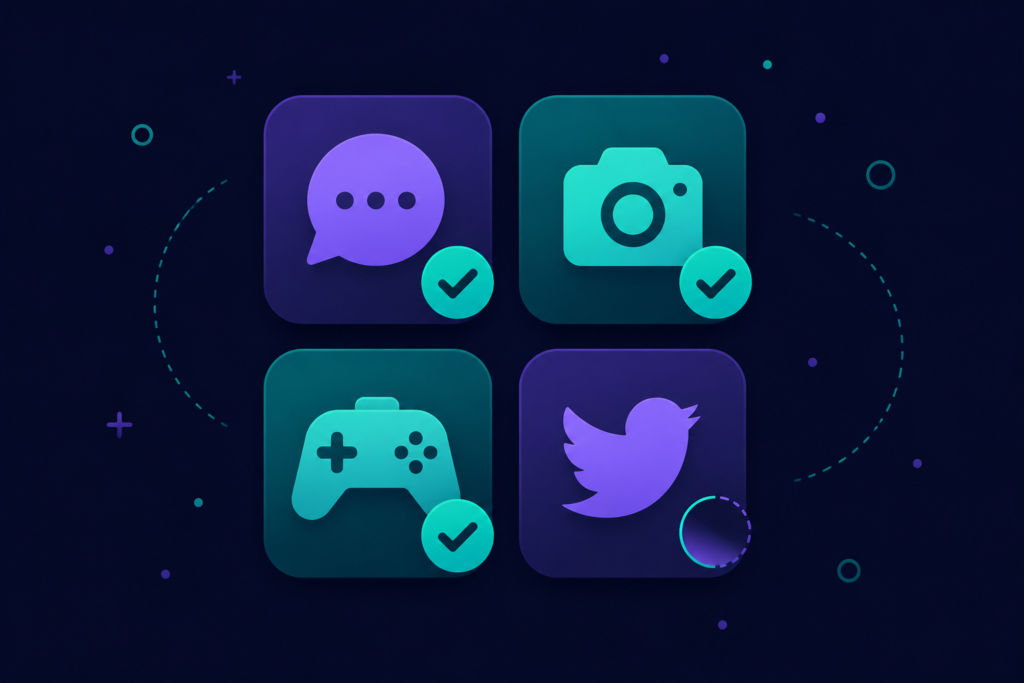 Icon grid showing platform compatibility for Zalgo text