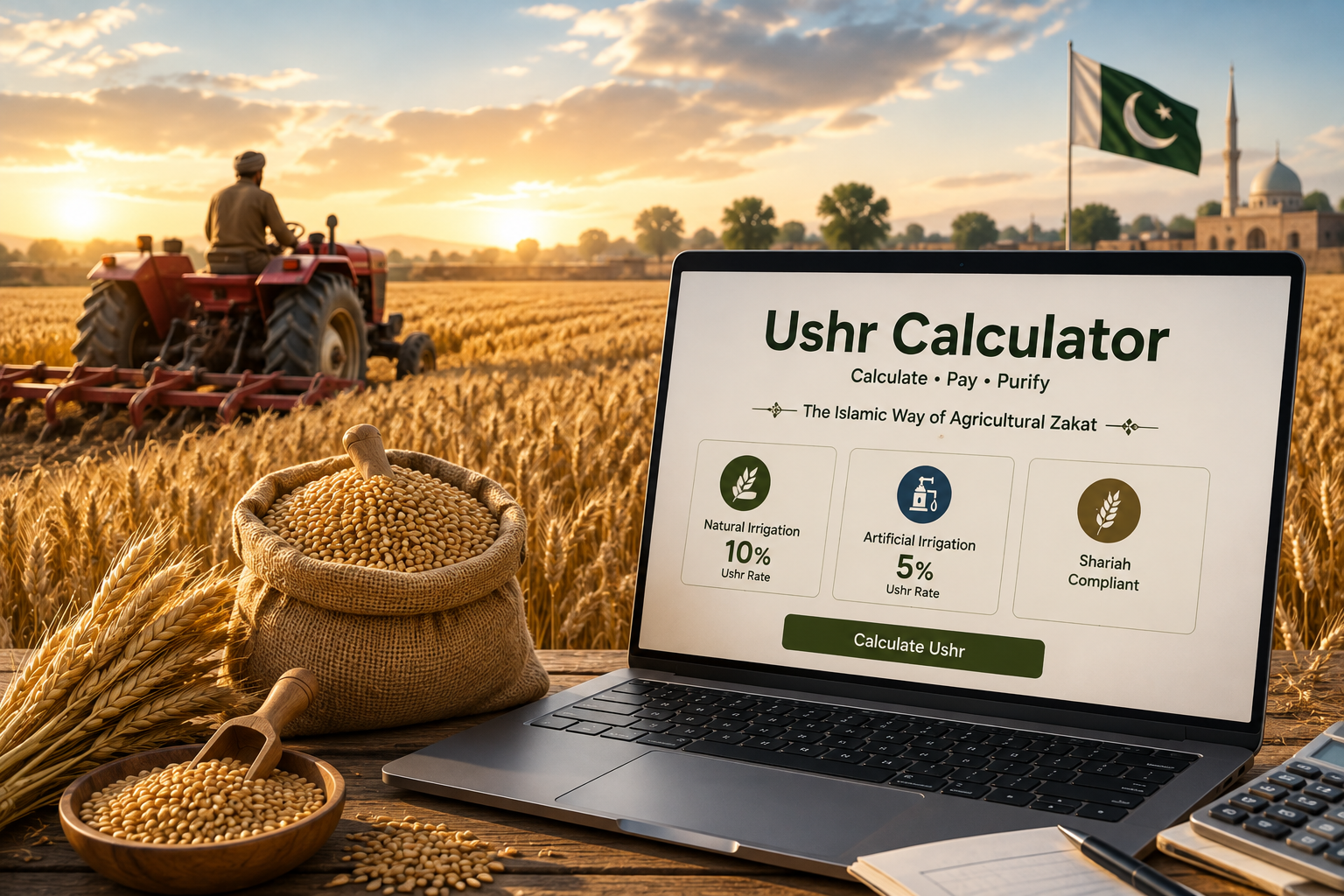 Ushr calculator for agricultural produce in Pakistan